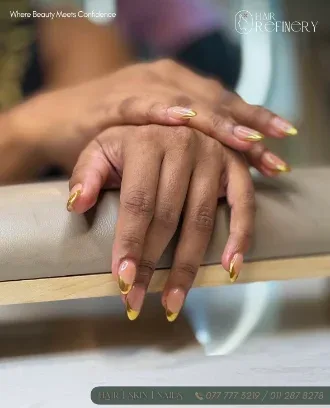 Gel nail extensions at Hair Refinery, Sri Jayawardenepura Kotte
